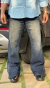 zipper bootcut dark blue brown