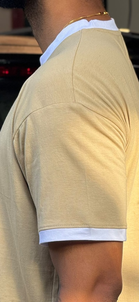 beige Ringer Tshirt