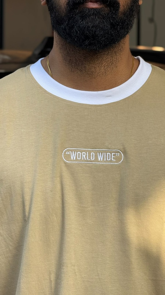 beige Ringer Tshirt
