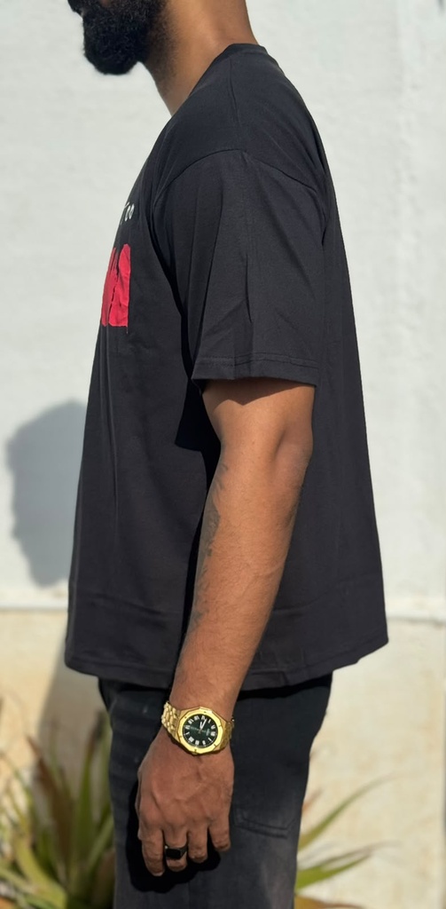 cross face boxyfit tshirt black