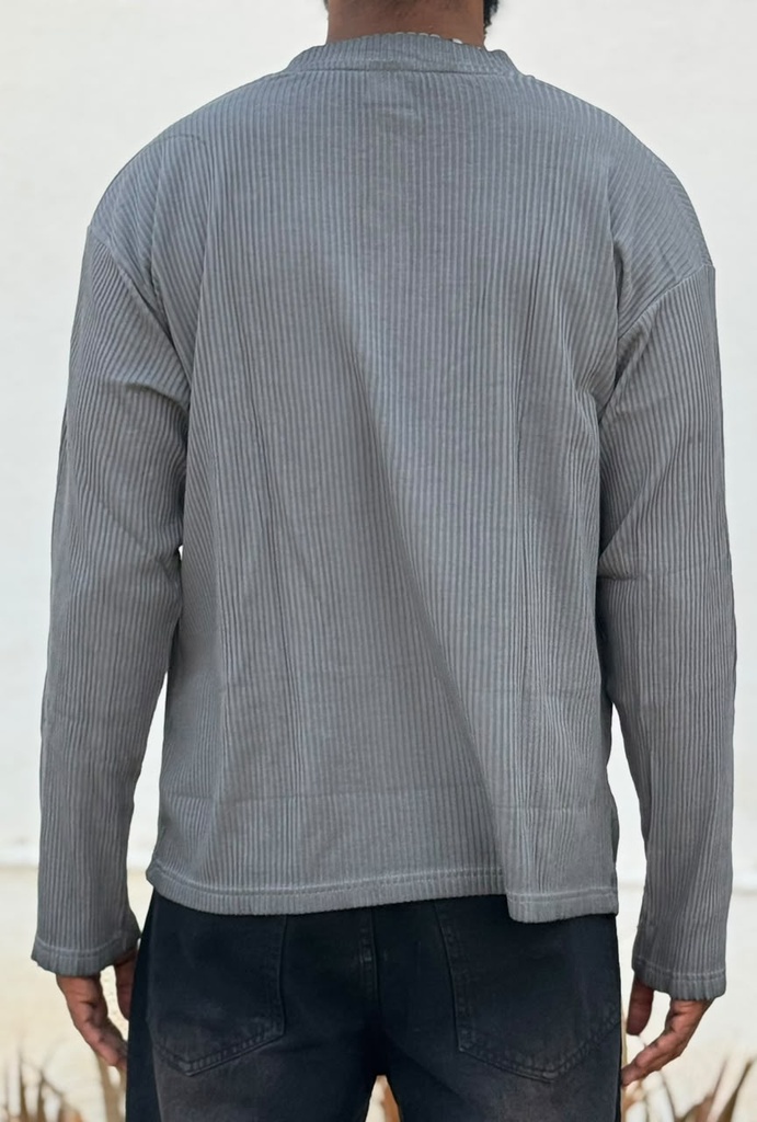 Line Textured grey Henley