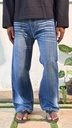 slub blue straight fit jeans