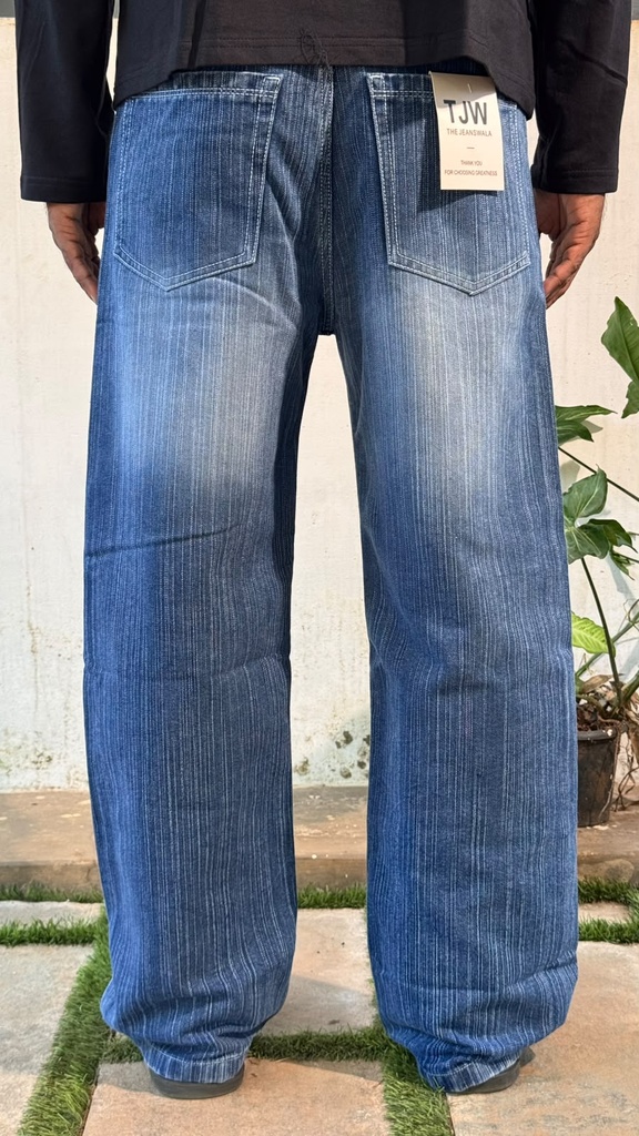 slub blue straight fit jeans