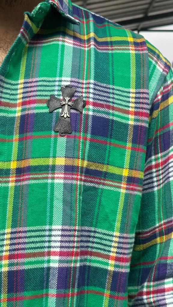 Ralf Green Flannel boxy Shirt - cross patch