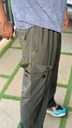 Olive Green Baggy Parachute Cargo Track pants