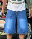 Dark Blue Embroidery Jorts