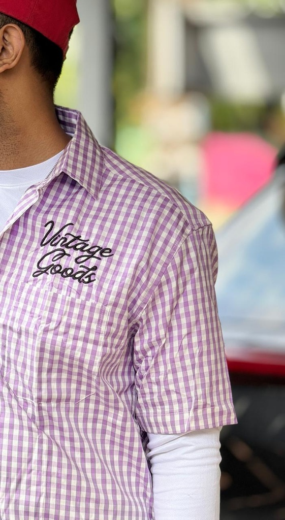 Purple and white Boxy shirt