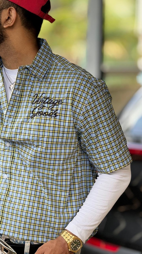 Blue and yellow Boxy shirt