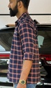 Dark Blue brown check shirt