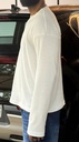 Textured White oversized Henley