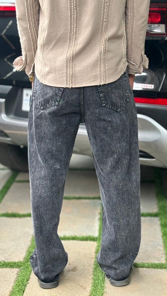 Black stone wash grey look jeans