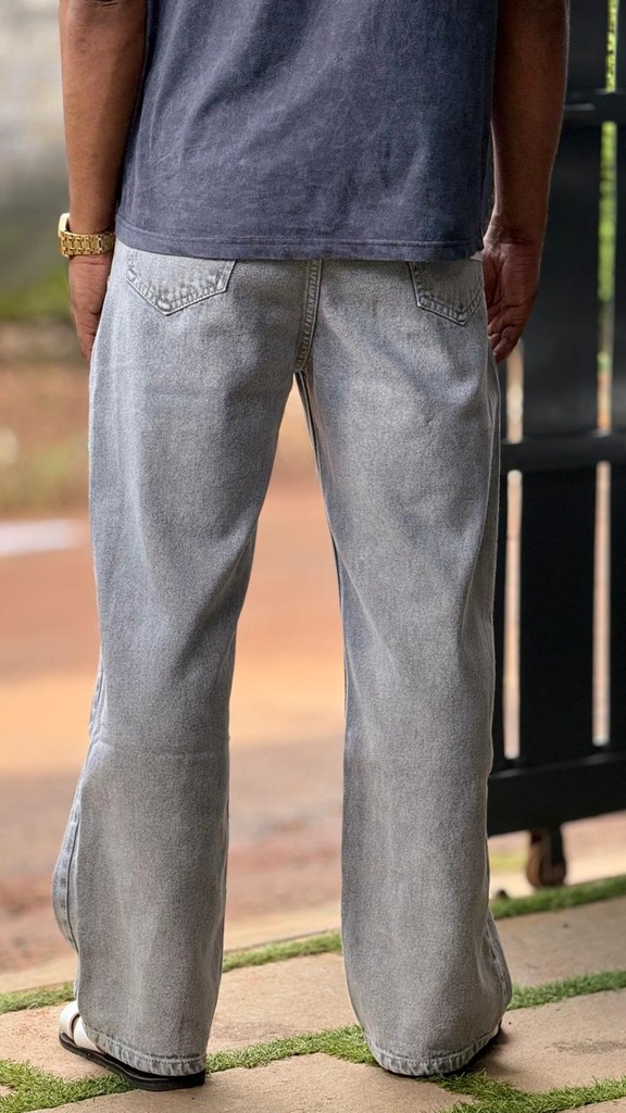 grey stone wash jeans - straight fit