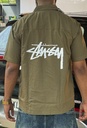 Stuss print Olive green boxy shirt