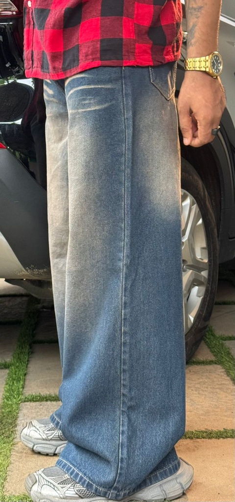 Brown faded super baggy jeans