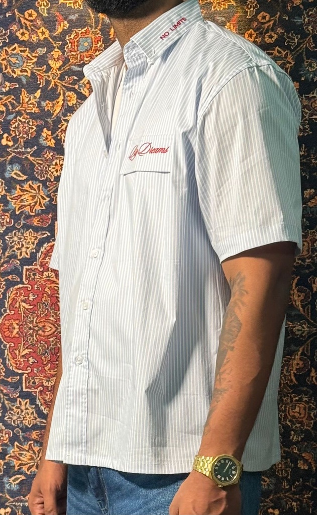 Blue Boxy Striped Shirt