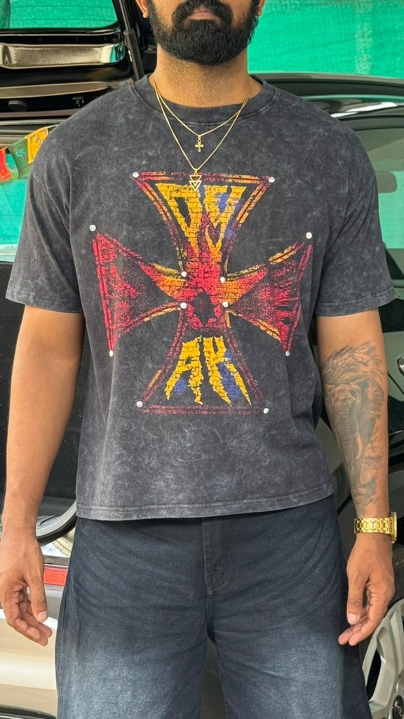 Studded OYAK Vintage Boxyfit cropped tshirt