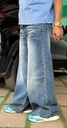 12inch grey faded blue baggy wide leg