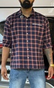 Dark Blue brown check shirt