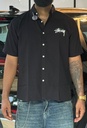 Stuss Embroidery black Boxy shirt