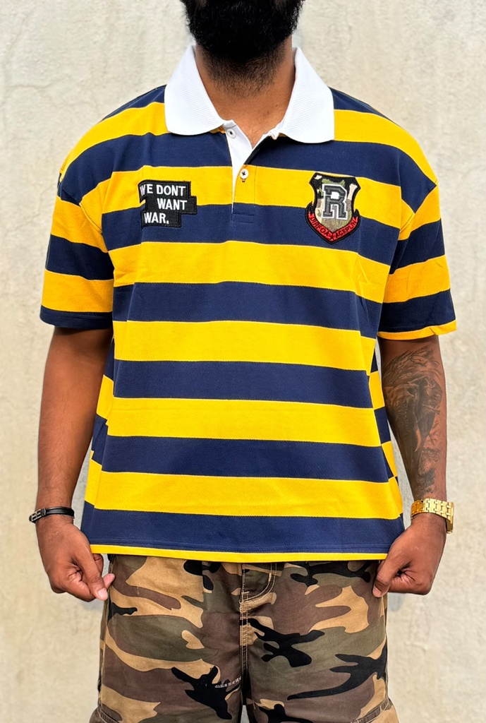 Striped Collar Tshirt Yellow