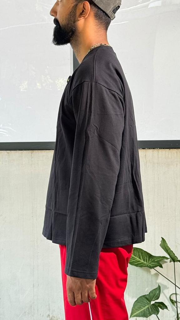High GSM black plain fullsleeve tshirt