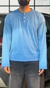 Line Textured blue Henley