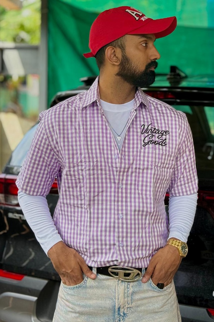 Purple and white Boxy shirt