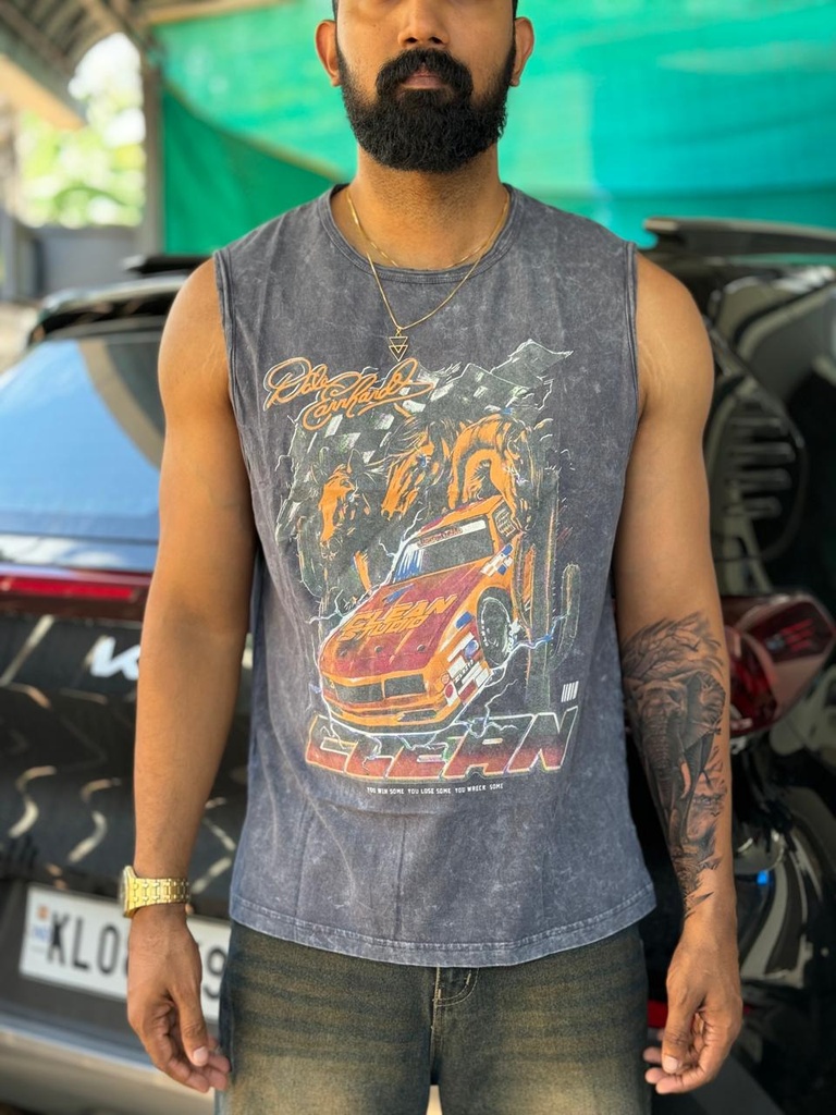 Sleeveless - Vintage Car Acid washed