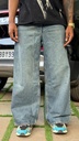 Dark blue baggy vintage wash jeans HM