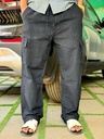 Linen type pants Black