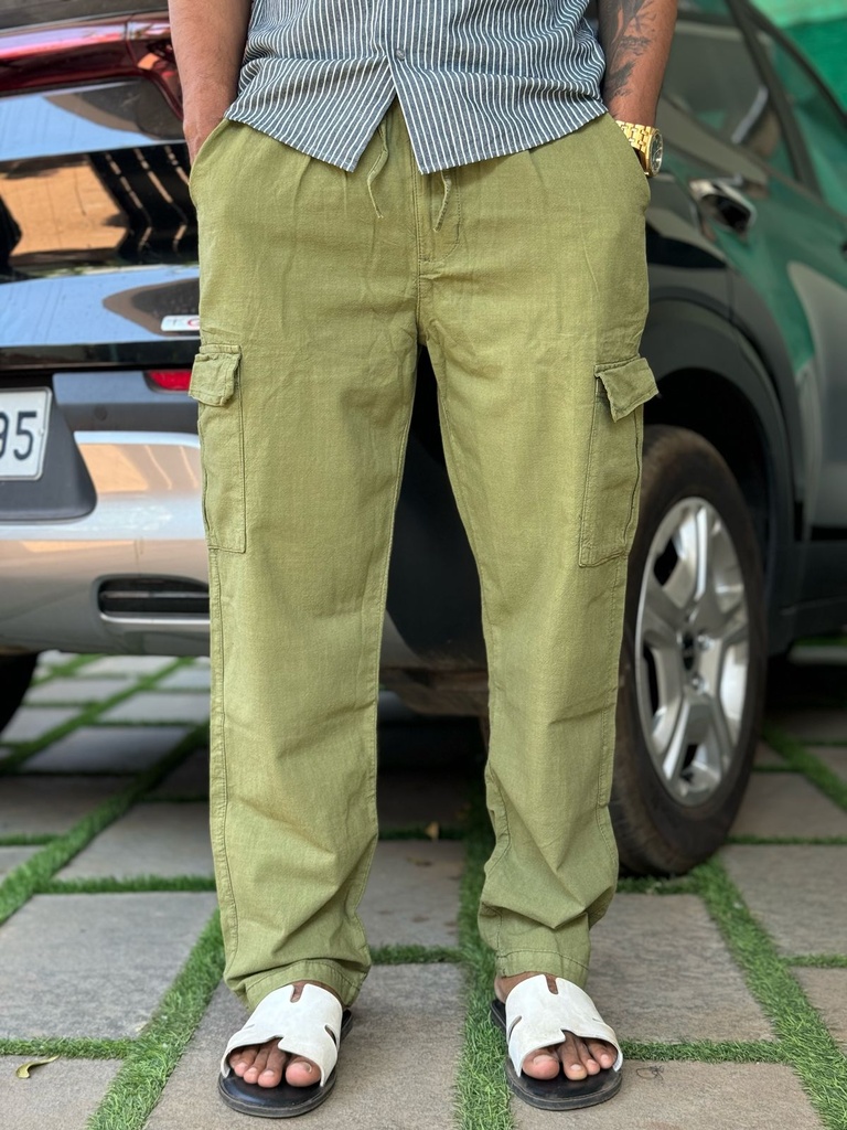 Cargo pants Green Linen Type
