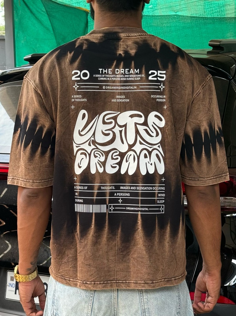 Five sleeve Tie die Tshirt backprint