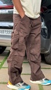Cotton cargo pocket pants Dark Brown