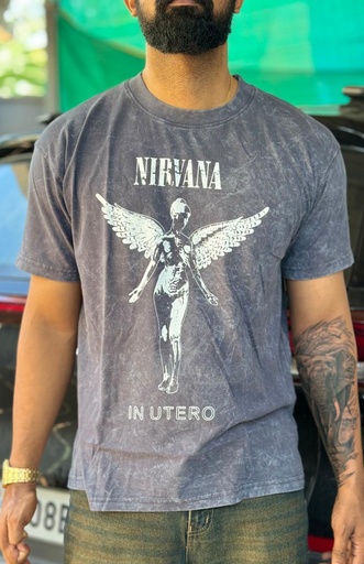 Nirvana Acid wash Tshirt dropshoulder