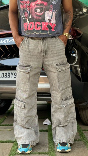 Unisex Surplus wideleg cargo jeans GREY