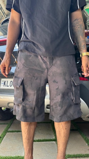 BAGGY SHORTS Black texture