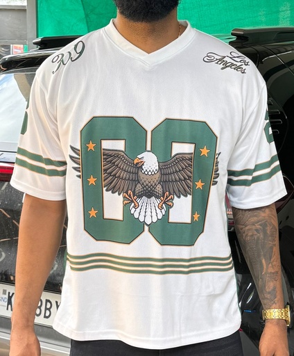 NFL type White and Green jersey