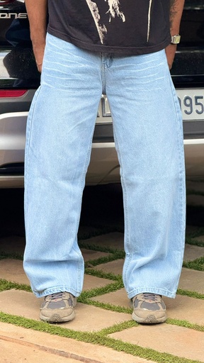 Light blue whisker jeans