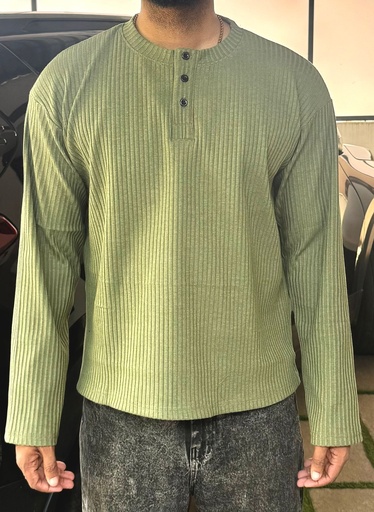 Textured Olive green Henley