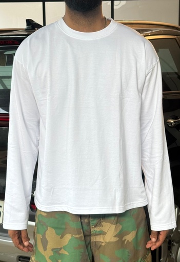 High GSM White plain fullsleeve tshirt