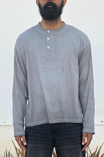 Line Textured grey Henley