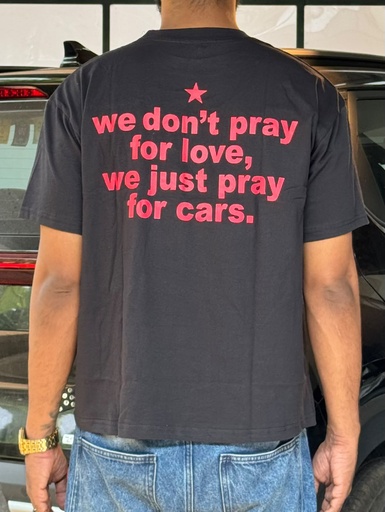 Front & back print black halfsleeve tshirt